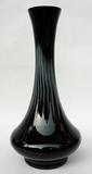 古玩80年代老古董黑色玻璃搅白料器花瓶琉璃花插摆件工艺品收藏品