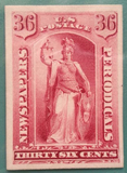 美国1875年新闻报纸邮票雕刻版硬卡纸印样，正义女神天平白头海雕