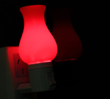 LED玉瓶小夜灯插电带开关红色喜庆结婚入宅床头卧室情趣财神夜灯