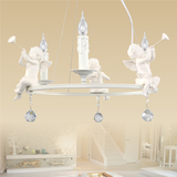 北欧美式儿童房艺术创意吊灯 卧室灯个性餐吊灯具 可爱守护天使灯