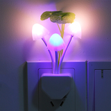 创意七彩渐变光控蘑菇小夜灯插电led光感应灯床头婴儿喂奶灯节能