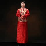 中式结婚喜服唐装汉服古装秀禾服男式结婚礼服红色新郎龙凤褂旗袍