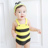 儿童泳衣韩国女童男童连体可爱小蜜蜂造型游泳衣宝宝婴儿泳装温泉