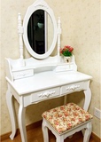 欧式梳妆台卧室简约小户型实木组装雕花化妆桌家具现代迷你简易桌