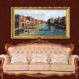 日康 威尼斯八面来客风景油画 手绘名画欧式现代挂画 客厅装饰画
