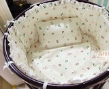 多功能婴儿圆床手工定制床围件套棉花床围纯棉床品多件套 床笠