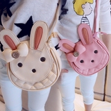 包邮韩国儿童包包 时尚PU卡通小包开心兔小挎包 女宝宝可爱斜挎包