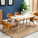 北欧全实木日式餐桌白橡木餐椅酒店原木家具简约现代小资咖啡桌椅