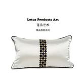 精品新古典现代中式绸缎丝绣沙发腰枕现代简约床头长方形抱枕套