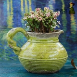 花婆婆 陶瓷花盆 欧式出口希腊风做旧艺术花盆 遥想艾拉 陶瓷花盆