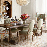 美式法式复古做旧餐桌椅组合欧式餐桌欧式实木长方形餐台北欧家具