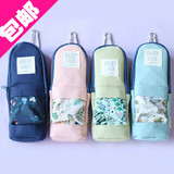 包邮 韩国可爱创意植物大容量女生帆布简约笔袋 书包造型文具袋