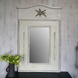 白色做旧 仿古复古工艺 挂式壁挂穿衣镜子 客厅卧室装饰镜壁饰