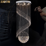 led现代时尚复式楼梯灯水晶吊灯客厅灯餐厅灯创意个性服装店灯具
