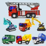 力利工程玩具车 惯性助力挖土机搅拌车挖掘机大卡车消防邮政车