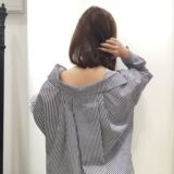 2016秋季新款 BF男朋友范大V领设计衬衫 2色