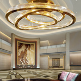 酒店大堂水晶吊灯圆环组合大型工程灯具后现代售楼部大厅水晶灯