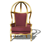 美式乡村太空椅法式新古典实木公主椅鸟笼椅休闲蛋壳椅单人沙发椅