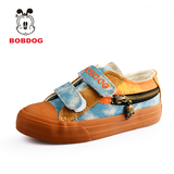 Bobdog帆布鞋男童鞋女童鞋子韩版潮大童2016春季新款低帮儿童板鞋