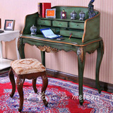 特价包邮欧式美式乡村书桌小桌子梳妆台琴桌地中海玄关桌绿色蓝色