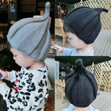 韩国秋季亲子儿童毛线帽男女童时尚可爱针织帽尖尖帽奶嘴帽子冬天