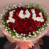 限市区上海同城鲜花速递99朵红玫瑰花生日祝福鲜花店浦东送花上门