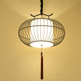 新中式吊灯 复古铁艺鸟笼吊灯茶楼阳台鸟笼灯卧室餐厅笼子灯3002
