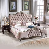 欧式床1.8米 豪华床雕花实木床卧室双人床公主床新古典现代布艺床
