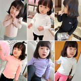 2015冬季新款女童宝宝长袖加绒加厚打底衫 韩版花边保暖卫衣上衣