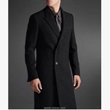 男士商务男新款超长款羊毛呢子大衣复古修身西装款外套加大码加厚
