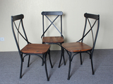 特价美式乡村铁艺餐椅餐厅椅子实木椅定制Y椅复古家居咖啡厅椅子