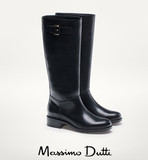 Massimo Dutti女鞋代购专柜正品 2015秋冬女士牛皮高筒靴8010021