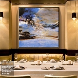 热门精选抽象单幅有框画欧式西餐厅音乐酒吧装饰画赵无极手绘油画