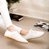 新款上市2016春季平底时尚系带小白鞋 单鞋 包邮