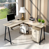 爱尚书亚电脑桌台式家用办公桌书桌现代简约 转角双人电脑桌