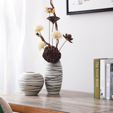 简约陶瓷客厅家居装饰品干花花瓶插花欧式电视柜餐桌三件套摆件