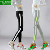 韩国新款高弹力瑜伽健身裤春夏女士跑步休闲运动裤外穿胖人打底裤