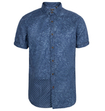 SELECTED思莱德专柜代购时尚海军蓝含苎麻男士短袖衬衫415204033