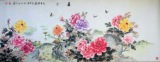 手绘横装饰画客厅国画现代中式餐厅画花卉牡丹花 真迹