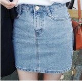 2016夏装韩国正品代购Cherrykoko双兜包臀牛仔半身裙 C63PSSK26