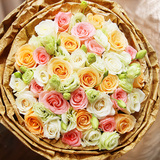 全国同城送花33朵红粉香槟玫瑰花束生日合肥鲜花速递上海北京深圳