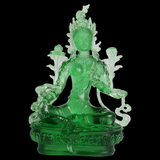 藏传佛教用品 古法 琉璃 绿度母佛像密宗佛像摆件结缘价