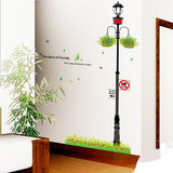 创意墙贴纸卧室餐厅玄关走廊过道楼梯墙壁墙上装饰贴画路灯自粘纸