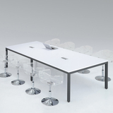 现代简约时尚高档钢架板式会议桌会客桌洽谈桌公司开会桌椅组合