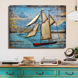 创意地中海立体帆船墙面装饰壁挂美式复古办公室咖啡馆墙上装饰品