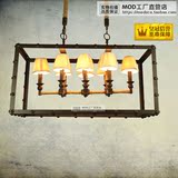 美式复古吊灯铁艺麻绳工业灯具LOFT酒吧台灯客厅餐厅个性创意灯饰