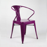 欧式餐椅铁皮椅子金属餐椅铁艺椅子铁皮凳靠背椅复古做旧工业椅子