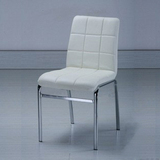 简约现代欧式 环保皮质格子办公椅子软皮餐椅 黑色白色米黄浅棕