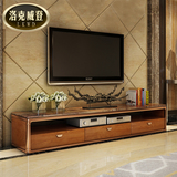 LKWD 电视柜简约 现代不锈钢实木纹电视墙玫瑰金色 大理石电视柜