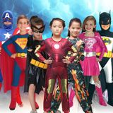 万圣节儿童服装Cosplay超人衣服蜘蛛侠美国队长蝙蝠侠演出服饰